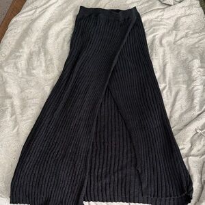 Free People Black Ribbed Maxi Skirt NWOT